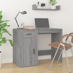Escritorio de madera contrachapada gris Sonoma 100x49x75 cm en Oficina | Comprar online en Foru.es