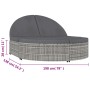 Tumbona para 2 personas con cojines ratán sintético gris de vidaXL, Camas para exteriores - Ref: Foro24-48127, Precio: 433,41...