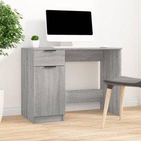 Escritorio de madera contrachapada gris Sonoma 100x50x75 cm en Oficina | Comprar online en Foru.es