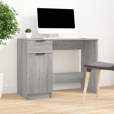 Escritorio de madera contrachapada gris Sonoma 100x50x75 cm en Oficina | Comprar online en Foru.es