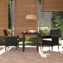Set de comedor de jardín 3 pzas y cojines ratán sintético negro en Conjuntos de jardín | Comprar online en Foru.es