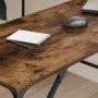 Escritorio madera de ingeniería roble ahumado 149x149x75 cm en Oficina | Comprar online en Foru.es