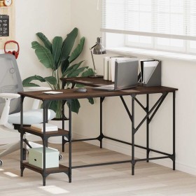 Escritorio madera de ingeniería roble marrón 139x139x75 cm en Oficina | Comprar online en Foru.es