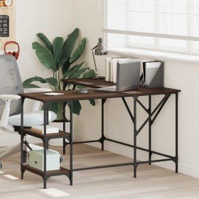 Escritorio madera de ingeniería roble marrón 139x139x75 cm en Oficina | Comprar online en Foru.es