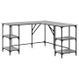 Escritorio madera de ingeniería gris Sonoma 139x139x75 cm en Oficina | Comprar online en Foru.es