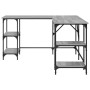 Escritorio madera de ingeniería gris Sonoma 139x139x75 cm en Oficina | Comprar online en Foru.es