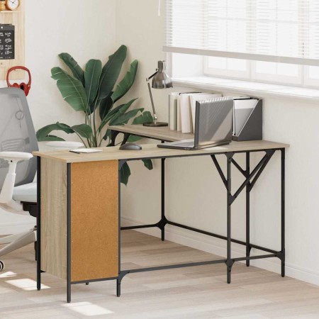 Escritorio madera de ingeniería roble Sonoma 141x141x75 cm en Oficina | Comprar online en Foru.es