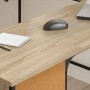 Escritorio madera de ingeniería roble Sonoma 141x141x75 cm en Oficina | Comprar online en Foru.es