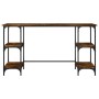 Escritorio metal madera ingeniería roble ahumado 140x50x75 cm en Oficina | Comprar online en Foru.es