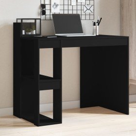 Escritorio de madera de ingeniería negro 103,5x56,5x94 cm en Oficina | Comprar online en Foru.es