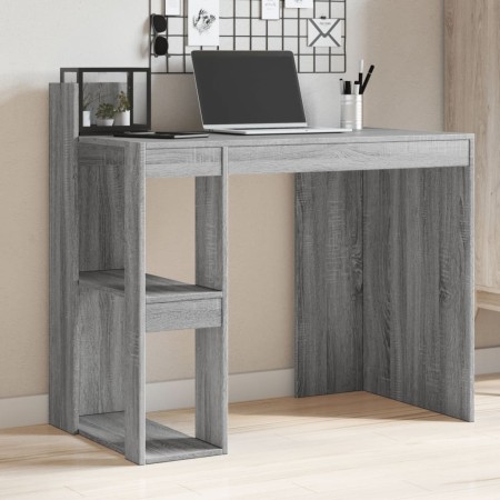 Escritorio de oficina madera ingeniería gris 103,5x56,5x94 cm en Oficina | Comprar online en Foru.es