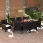 Set de muebles de jardín 9 pzas y cojines ratán sintético negro en Conjuntos de jardín | Comprar online en Foru.es