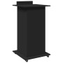Atril con ruedas y cajón madera ingeniería negro 55x55x107 cm en Oficina | Comprar online en Foru.es