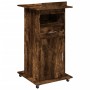 Atril con ruedas y cajón madera roble ahumado 55x55x107 cm en Oficina | Comprar online en Foru.es