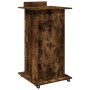 Atril con ruedas y cajón madera roble ahumado 55x55x107 cm en Oficina | Comprar online en Foru.es