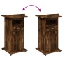Atril con ruedas y cajón madera roble ahumado 55x55x107 cm en Oficina | Comprar online en Foru.es