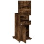 Atril con ruedas y cajón madera roble ahumado 55x55x107 cm en Oficina | Comprar online en Foru.es