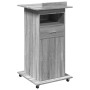 Atril con ruedas y cajón madera gris Sonoma 55x55x107 cm en Oficina | Comprar online en Foru.es