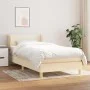 Cama box spring con colchón tela color crema 90x190 cm de vidaXL, Camas y somieres - Ref: Foro24-3126610, Precio: 321,65 €, D...