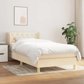 Box spring bed with cream fabric mattress 80x200 cm by vidaXL, Beds and slatted bases - Ref: Foro24-3127002, Price: 300,49 €,...
