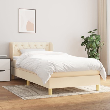 Cama box spring con colchón tela color crema 80x200 cm de vidaXL, Camas y somieres - Ref: Foro24-3127002, Precio: 305,55 €, D...
