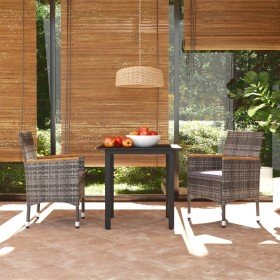 Juego muebles jardín 3 pzas con cojines ratán sintético gris en Conjuntos de jardín | Comprar online en Foru.es