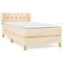 Cama box spring con colchón tela color crema 80x200 cm de vidaXL, Camas y somieres - Ref: Foro24-3127002, Precio: 305,55 €, D...