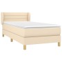 Cama box spring con colchón tela color crema 80x200 cm de vidaXL, Camas y somieres - Ref: Foro24-3126842, Precio: 297,76 €, D...