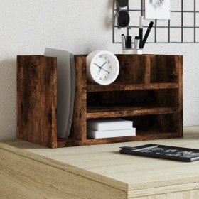 Organizador escritorio madera roble ahumado 44,5x24x25 cm en Oficina | Comprar online en Foru.es