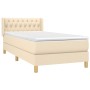 Cama box spring con colchón tela color crema 90x190 cm de vidaXL, Camas y somieres - Ref: Foro24-3130478, Precio: 341,55 €, D...