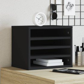 Organizador escritorio madera ingeniería negro 36x26x29,5 cm en Oficina | Comprar online en Foru.es
