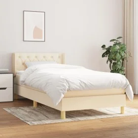 Cama box spring con colchón tela color crema 80x200 cm de vidaXL, Camas y somieres - Ref: Foro24-3130470, Precio: 295,62 €, D...