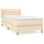 Box spring bed with cream fabric mattress 80x200 cm by vidaXL, Beds and slatted bases - Ref: Foro24-3130470, Price: 295,62 €,...