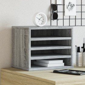 Organizador escritorio madera ingeniería gris 36x26x29,5 cm en Oficina | Comprar online en Foru.es
