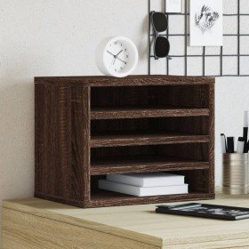 Organizador escritorio madera ingeniería marrón 36x26x29,5 cm en Oficina | Comprar online en Foru.es