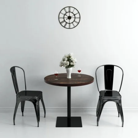 Dark ash round MDF and steel bistro bar table 80x75 cm by vidaXL, Kitchen and dining tables - Ref: Foro24-245610, Price: 145,...