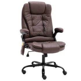 Silla de oficina de masaje piel de ante sintética marrón oscuro de vidaXL, Sillas de oficina - Ref: Foro24-20580, Precio: 245...