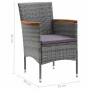 Set de muebles jardín 7 pzas con cojines ratán sintético gris en Conjuntos de jardín | Comprar online en Foru.es