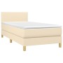 Cama box spring colchón y luces LED tela color crema 90x190 cm de vidaXL, Camas y somieres - Ref: Foro24-3133522, Precio: 312...