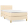 Cama box spring con colchón tela color crema 80x200 cm de vidaXL, Camas y somieres - Ref: Foro24-3140414, Precio: 287,97 €, D...