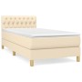 Cama box spring con colchón tela color crema 90x190 cm de vidaXL, Camas y somieres - Ref: Foro24-3140822, Precio: 330,15 €, D...