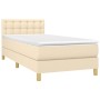Cama box spring con colchón tela color crema 90x190 cm de vidaXL, Camas y somieres - Ref: Foro24-3140902, Precio: 309,84 €, D...