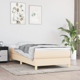 Cama box spring con colchón tela color crema 80x200 cm de vidaXL, Camas y somieres - Ref: Foro24-3144132, Precio: 255,77 €, D...
