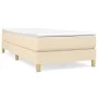 Box spring bed with cream fabric mattress 90x190 cm by vidaXL, Beds and slatted bases - Ref: Foro24-3144140, Price: 278,61 €,...