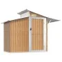 Cobertizo de jardín acero galvanizado marrón 270x130x208,5 cm de vidaXL, Cobertizos - Ref: Foro24-316245, Precio: 288,42 €, D...