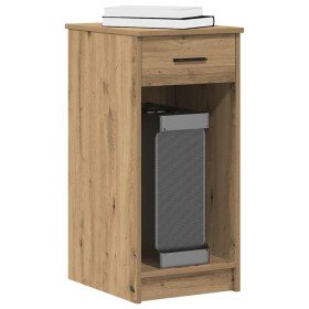 Torre de ordenador con cajón roble artesanal 35x45x77 cm en Oficina | Comprar online en Foru.es