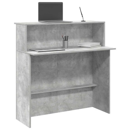 Mostrador de recepción gris hormigón 100x50x103,5 cm en Oficina | Comprar online en Foru.es