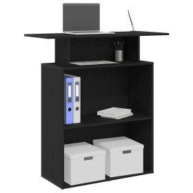 Mostrador de recepción negro 100x40x104 cm Madera de ingeniería en Oficina | Comprar online en Foru.es