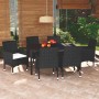 Set de comedor de jardín 7 pzas y cojines ratán sintético negro en Conjuntos de jardín | Comprar online en Foru.es