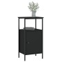 Mesita de noche madera de ingeniería negra 41x31x80 cm de vidaXL, Mesitas de noche - Ref: Foro24-825923, Precio: 47,67 €, Des...